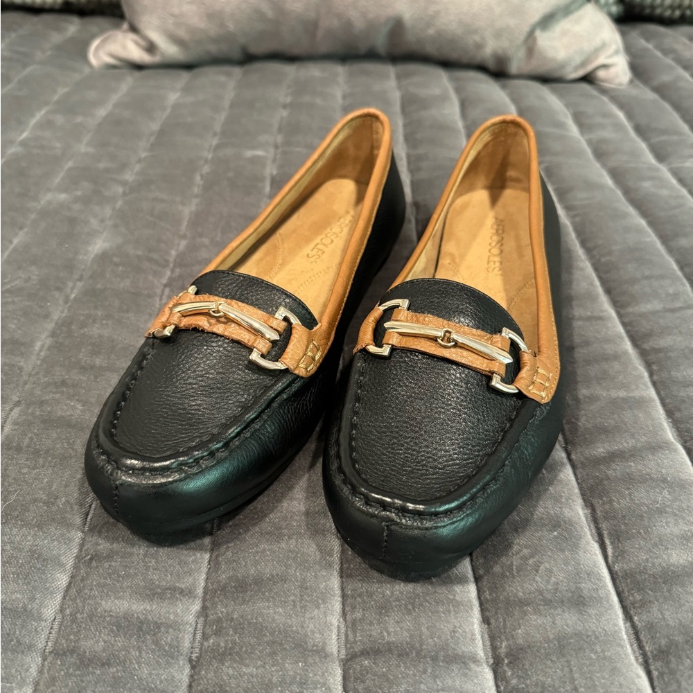 Aerosoles Drive Along Leather Loafers Size 8.5